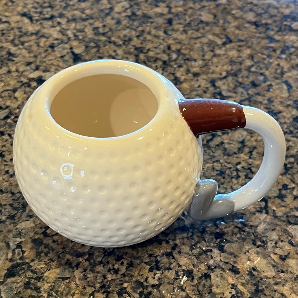Golf ball & golf club coffee mug coffee cup golfing fathers day NWT